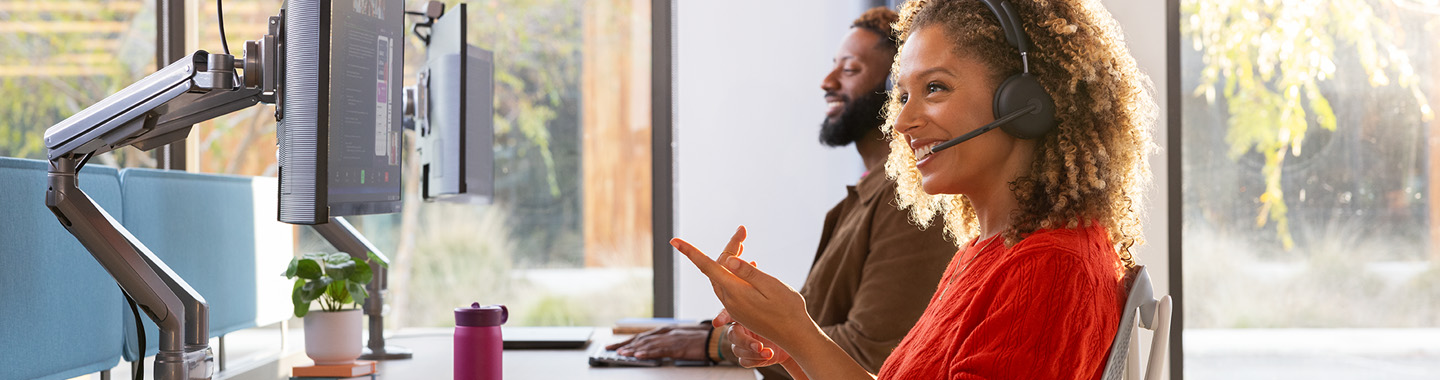 Woman and man at the office