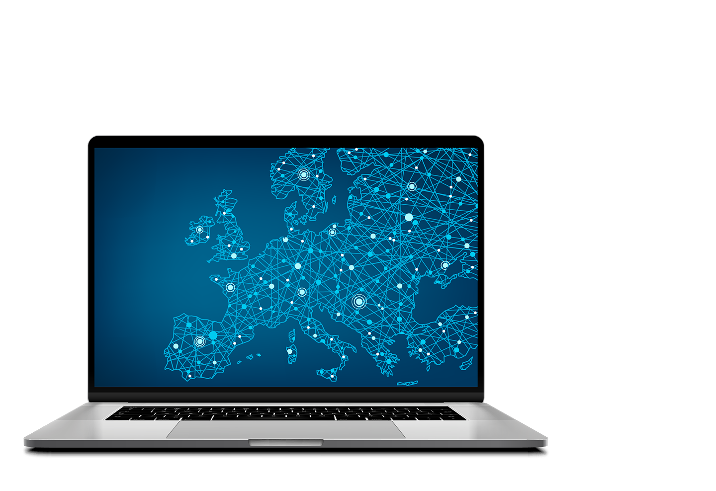 Laptop with a map